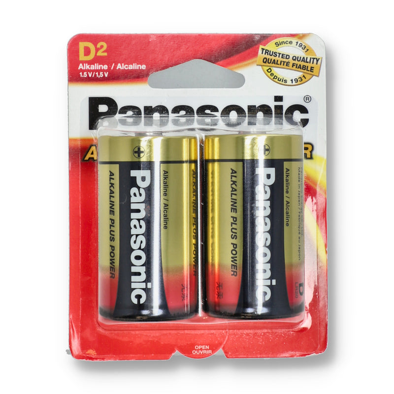 PANASONIC 2pk ALKALINE ''D'' BATTERIES