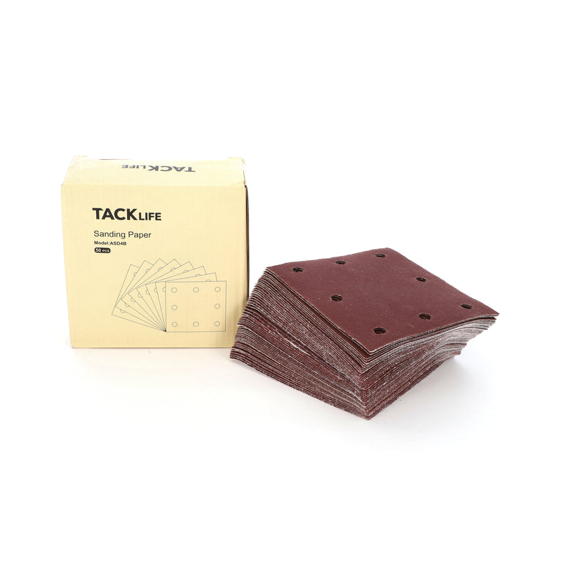50PC 8 HOLE 1/4 SHEET SANDPAPER HOOK & LOOP