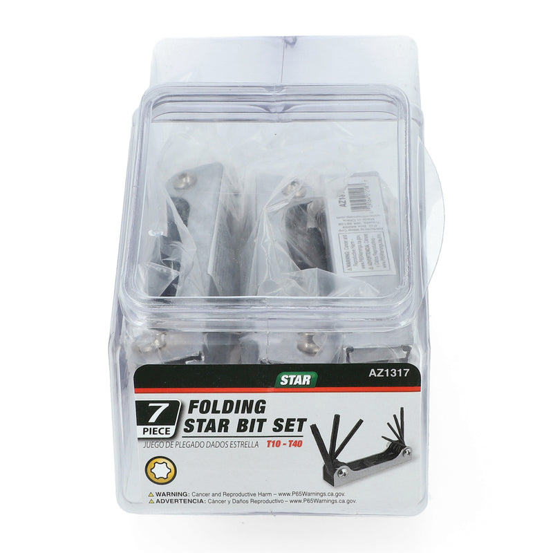 PERFORMANCE TOOL 7PC FOLDING STAR BIT SET -NO ADVERTISING OR INTERNET SALES