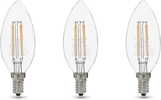 3pk 4.5=60w B11 LED CLEAR BULB SOFT WHITE DIMMABLE CANDELABRA BASE