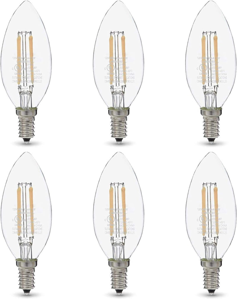 6pk 4.5=60w B11 LED BULB CLEAR DAYLIGHT CANDELABRA BASE DIM
