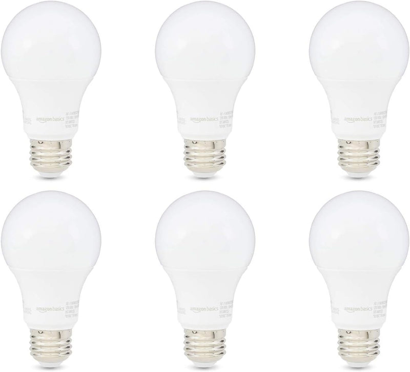 6PK 9=60W A19 LED BULB SOFT WHITE NON DIMMABLE