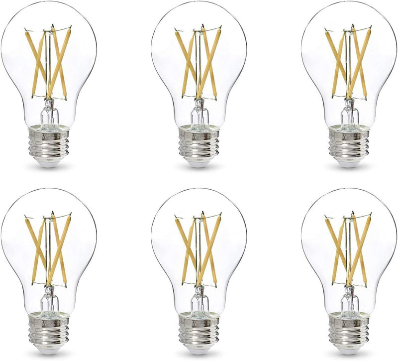 6pk 8.5=60w A19 CLEAR LED BULB DAYLIGHT DIMMABLE