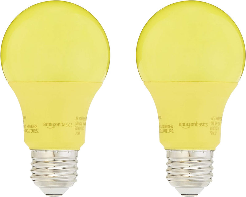 2pk 9=60W A19 LED YELLOW BULB NON DIMMABLE