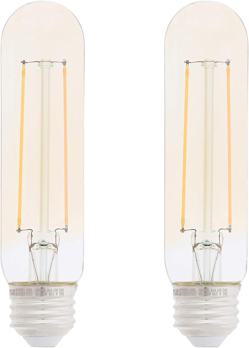2pk 4.5=40W T10 LED BULB AMBER VINTAGE GLASS