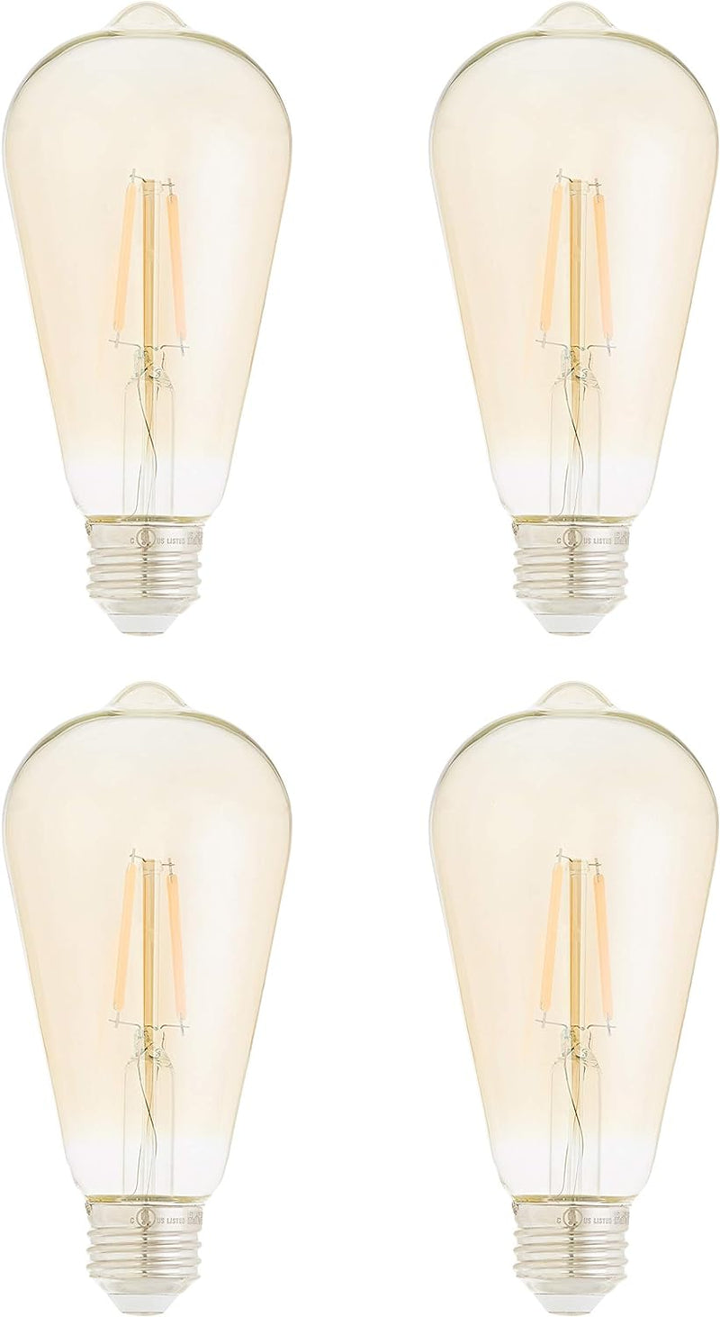 2PK 3.5=40W ST19 LED BULB AMBER VINTAGE GLASS