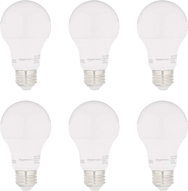 6PK 9=60W A19 LED BULB SOFT WHITE NON DIMMABLE CEC COMPLIANT