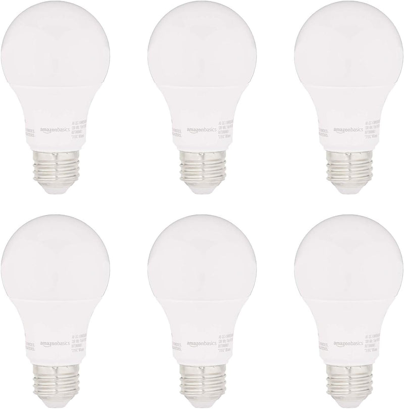 6pk 9=60W A19 LED BULB DAYLIGHT NON DIMMABLE CEC COMPLIANT