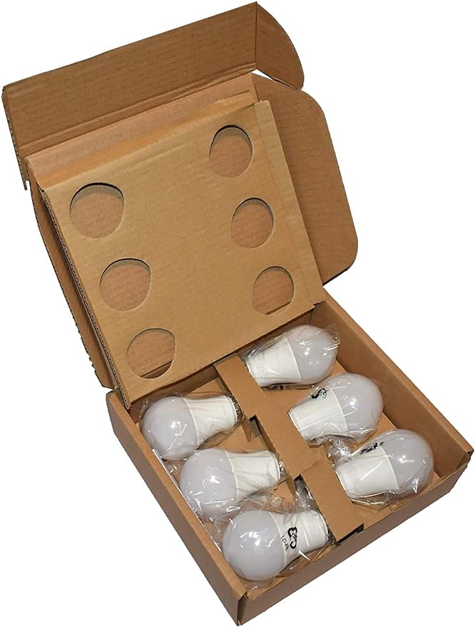 6PK 9=60W A19 LED BULB WARM WHITE DIMMABLE
