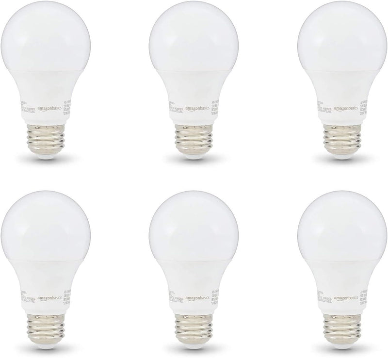 6pk 6=40w A19 LED BULB WARM WHITE DIMMABLE LABELED