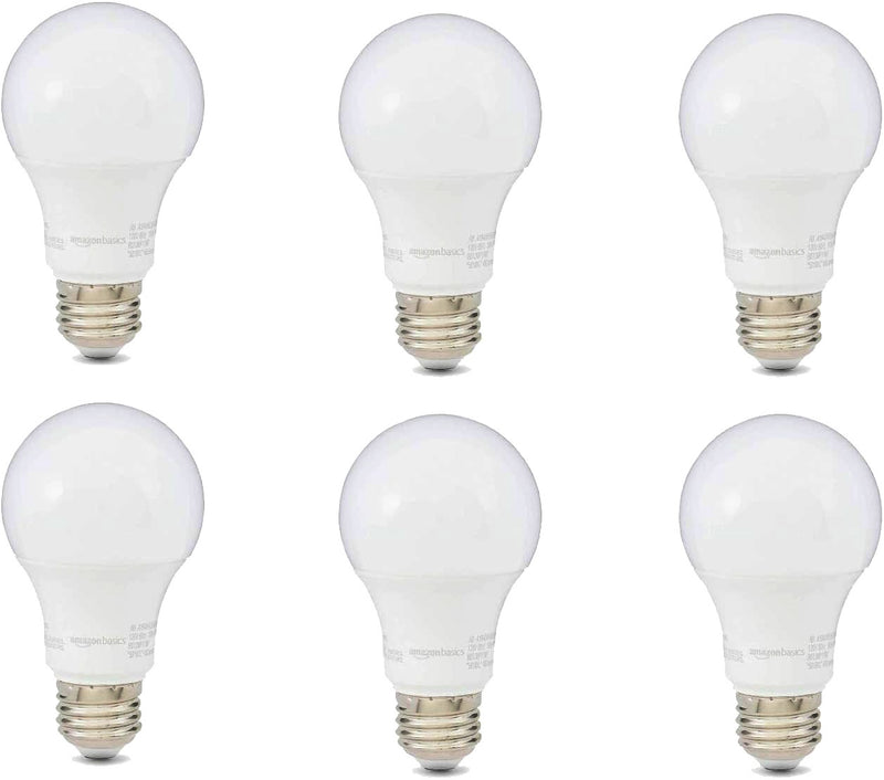 6PK 6=40W A19 LED BULB WARM WHITE NON DIMMABLE