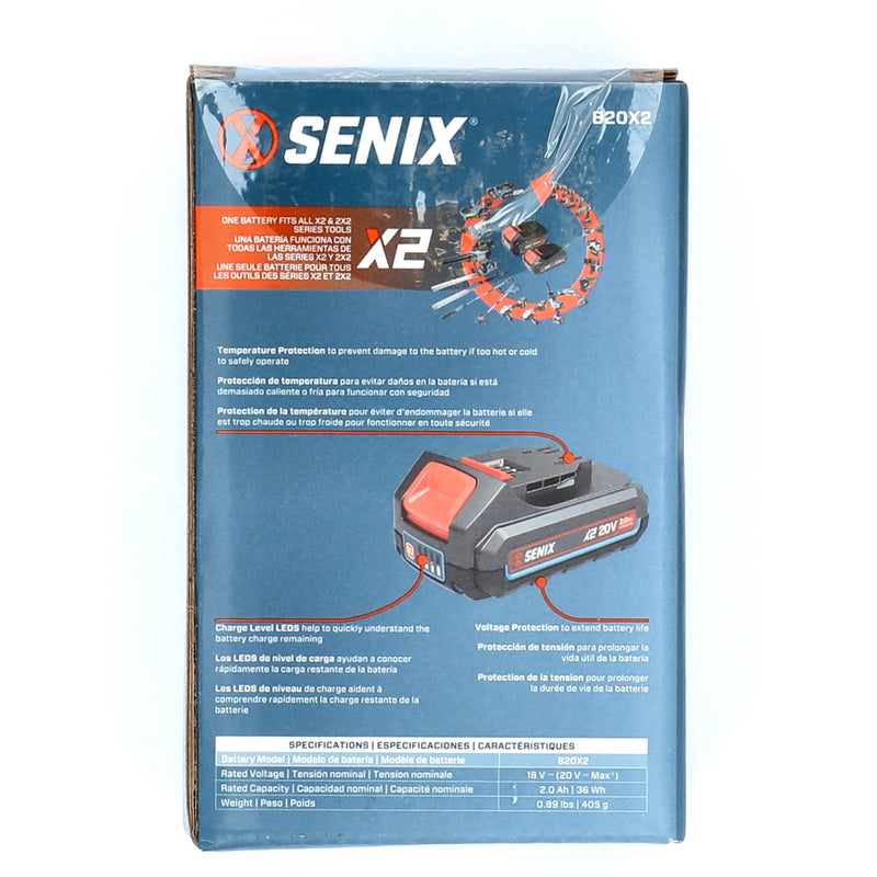 SENIX 20v 2AH RECHARGEABLE LITHIUM-ION BATTERY
