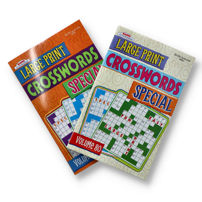 96pg LRG PRINT CROSSWORD PUZZLE BOOKS 2 TITLES