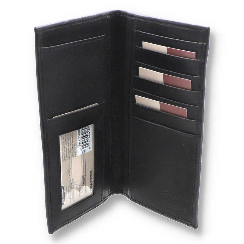 LEATHER CHECKBOOK WALLET RFID BLOCKING