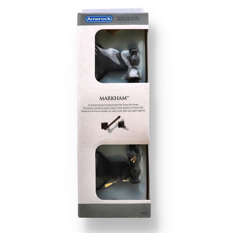 PIVOTING DOUBLE POST TISSUE HOLDER MARKHAM OIL RUBBED BRONZE WINDOW BOX