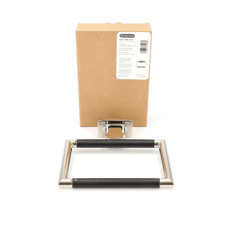 Esquire Polished Nickel-Black Bronze Closed Towel Ring
