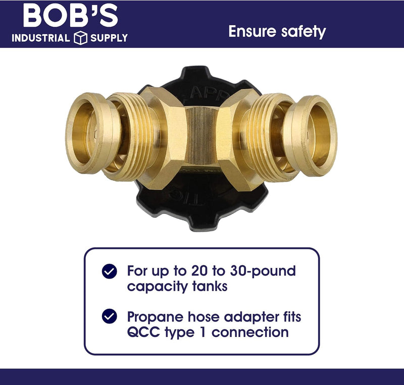 BOBS BRASS PROPANE Y ADAPTER SPLITTER QCC1 CONNECTORS