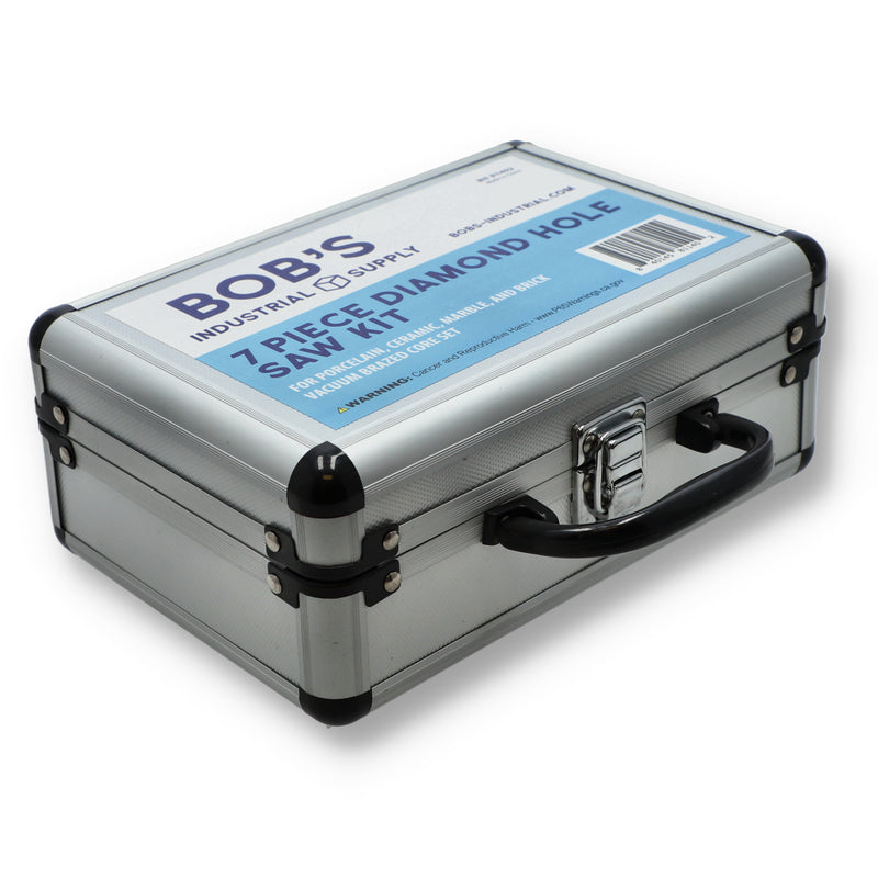 BOBS 7PC DIAMOND HOLE SAW KIT IN METAL CASE