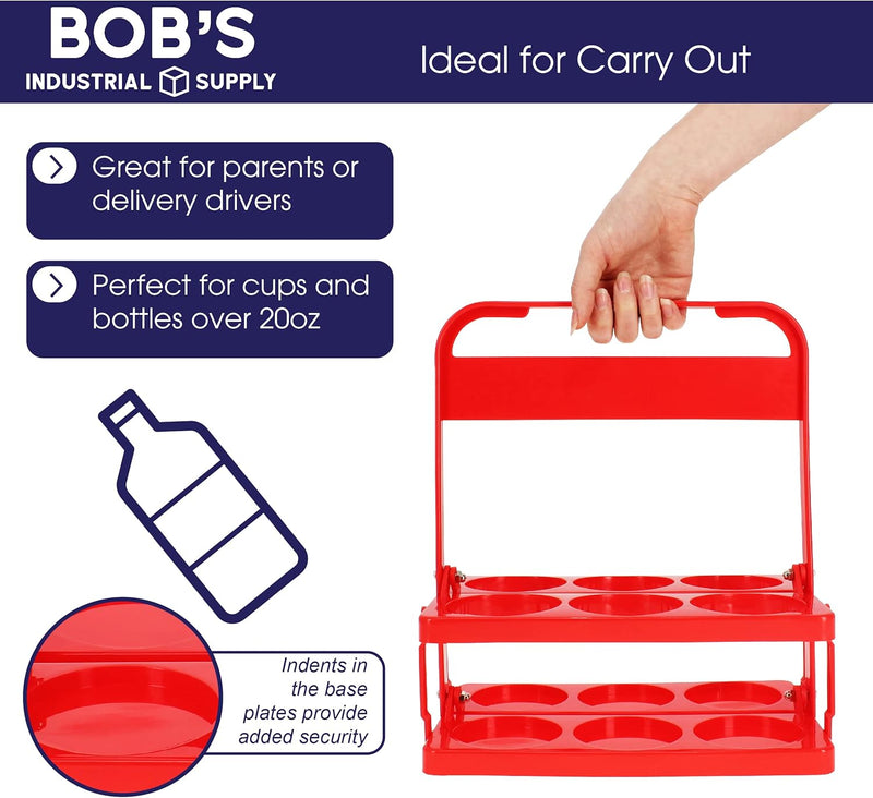 BISUPPLY REUSABLE FOLDING PLASTIC BOTTLE HOLDER & DRINK CARRIER