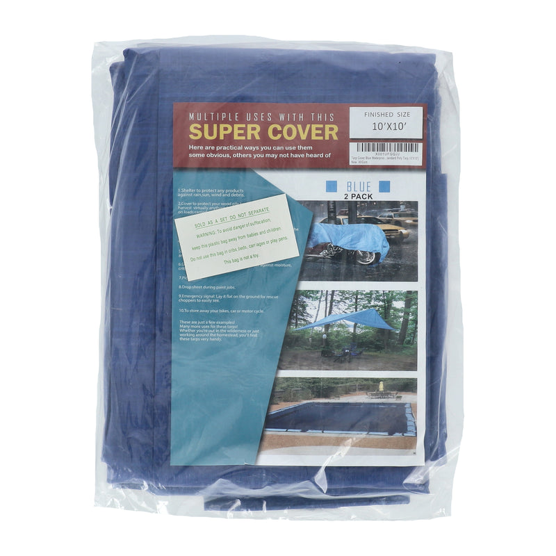 SUPER COVER 2pk TARP 10x10 BROWN/BLACK FINISH SIZE 200ftÂ² 10 MIL