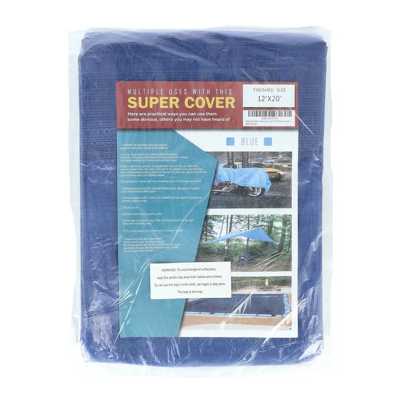 SUPER COVER TARP 12X20 BLUE FINISH SIZE 240SQFT 5 MIL