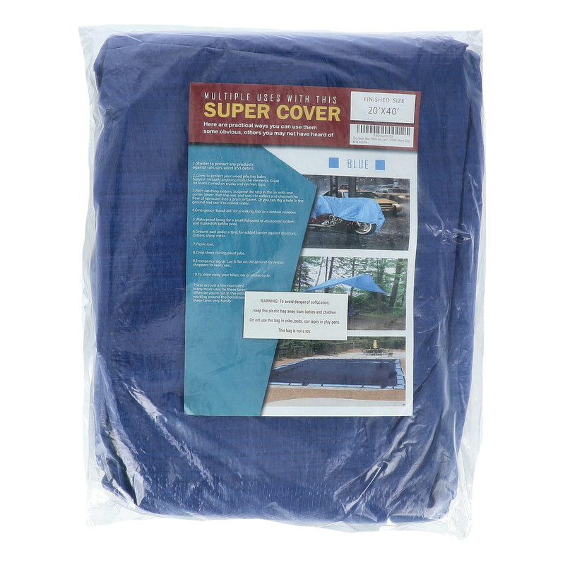 BL-20X40-SUPER COVER TARP 20X40 BLUE FINISH SIZE  800FT² 5 MIL