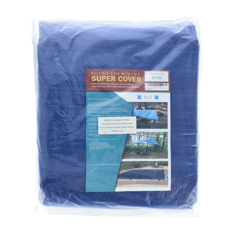 BL-30X30-SUPER COVER TARP 30x30' BLUE FINISH SIZE 900FT² 5 MIL