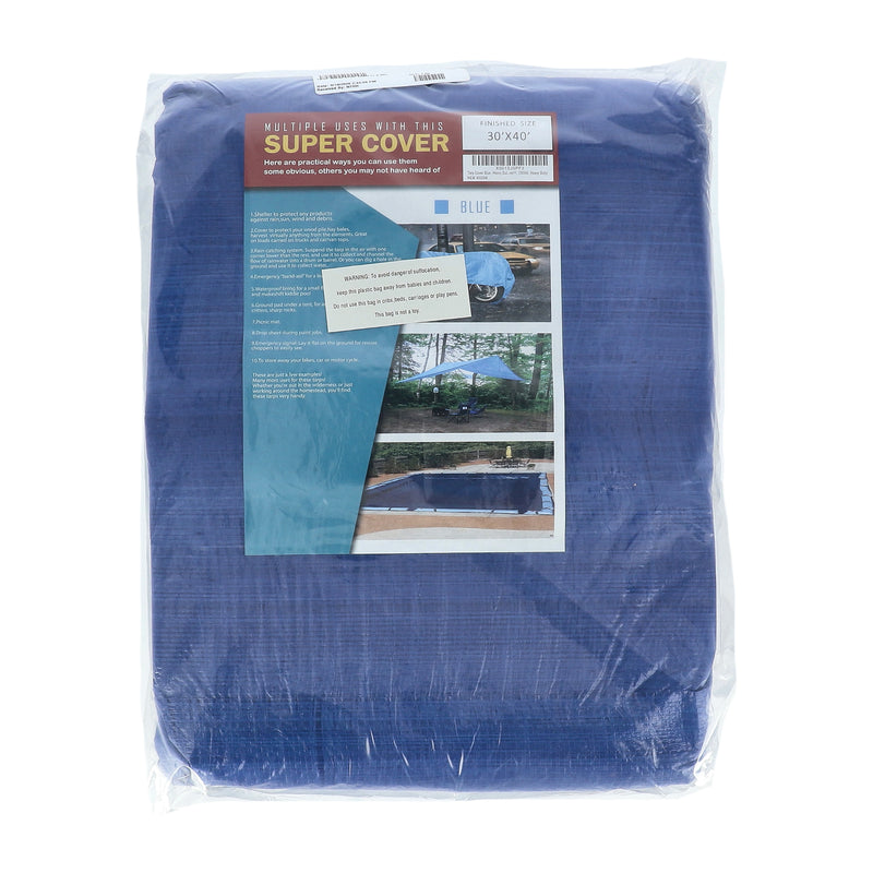 BL-30X40-SUPER COVER TARP 30x40 BLUE FINISH SIZE 1200FT² 5 MIL