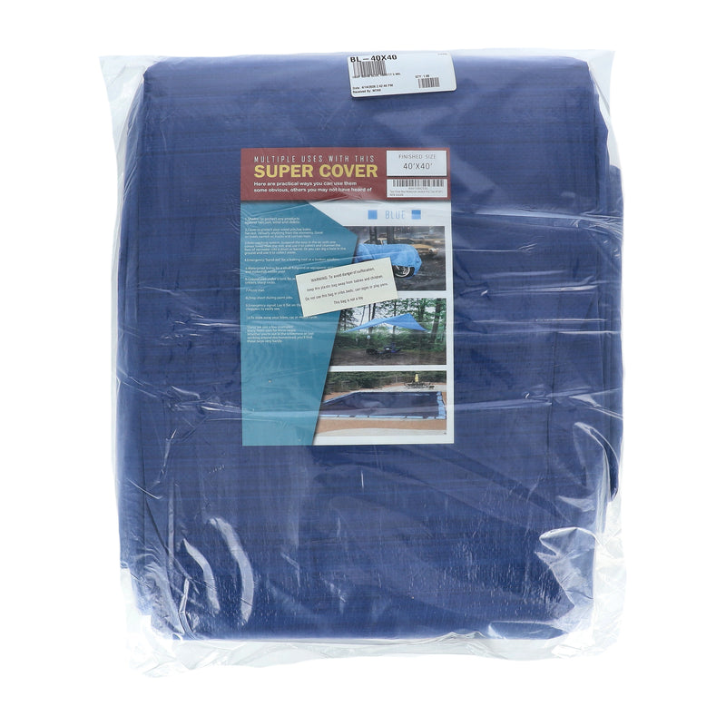 BL-40X40-SUPER COVER TARP 40X40 BLUE FINISH SIZE  1600FT² 5 MIL