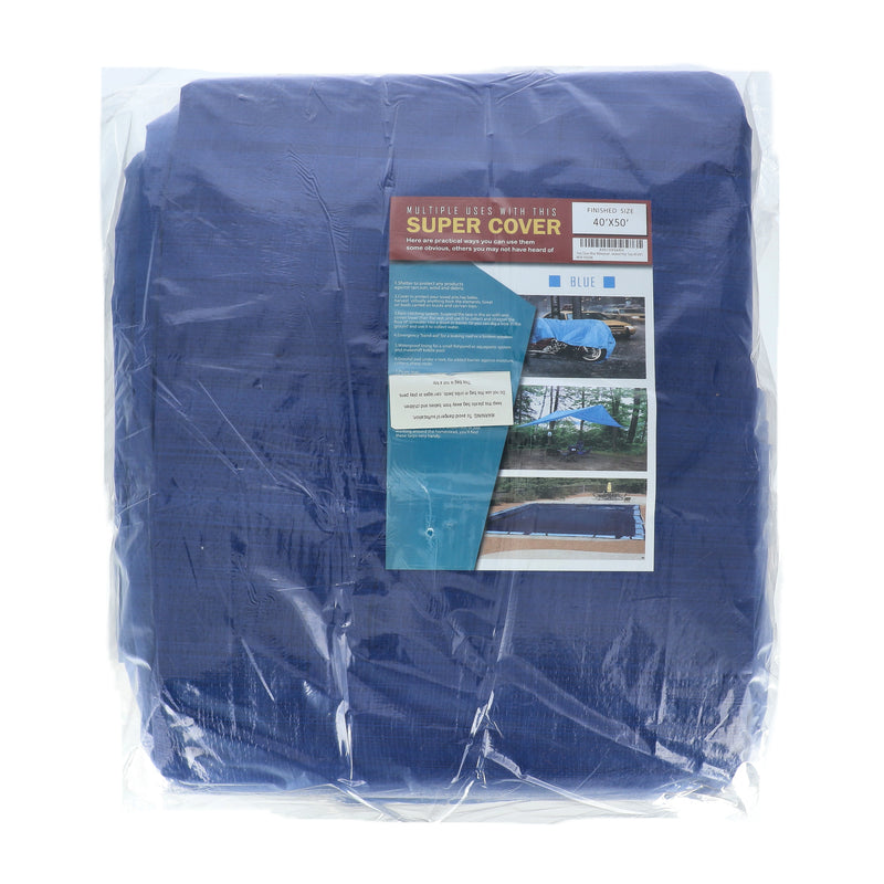 SUPER COVER TARP 40x50' BLUE FINISH SIZE 2000SQFT 5 MIL