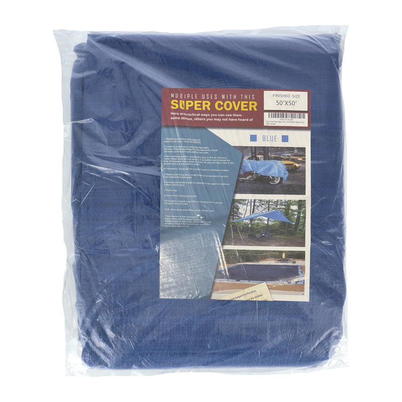 SUPER COVER TARP 50x50' BLUE FINISH SIZE 2500SQFT 5 MIL