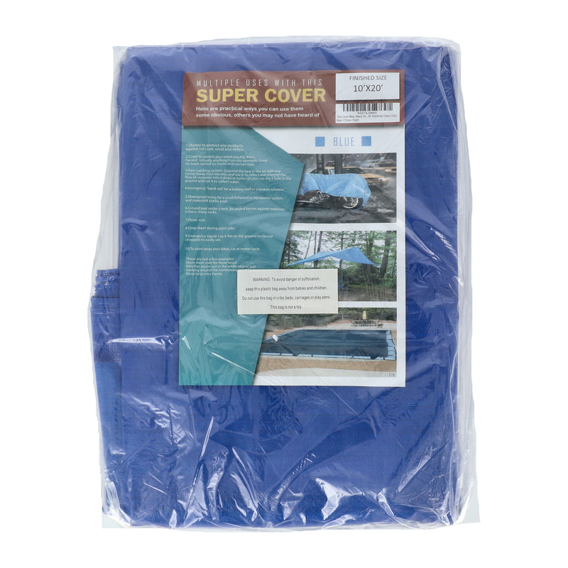 SUPER COVER TARP 10X20 BLUE FINISH SIZE 200SQFT 10 MIL