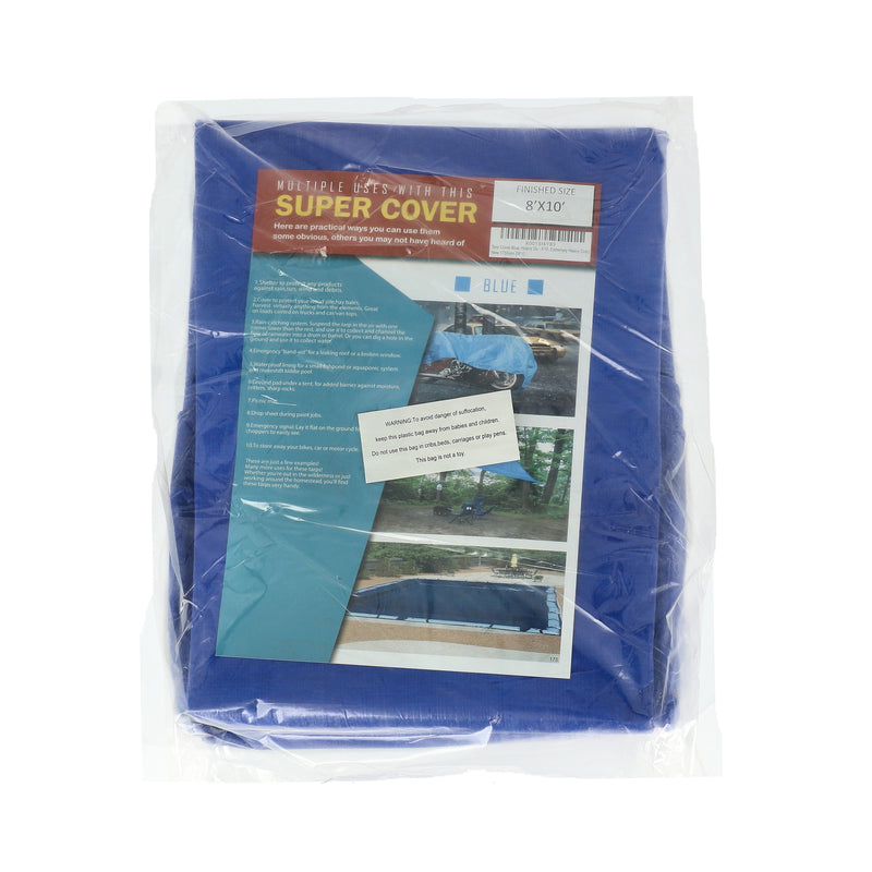 SUPER COVER TARP BLUE 8X10' FINISH SIZE 80SQFT 10 MIL