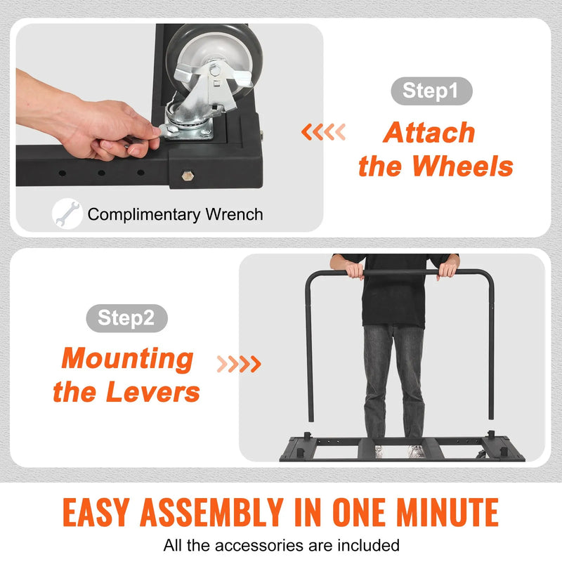 VEVOR 1800LB DRYWALL PANEL DOLLY CART WITH 5'' SWIVEL CASTERS