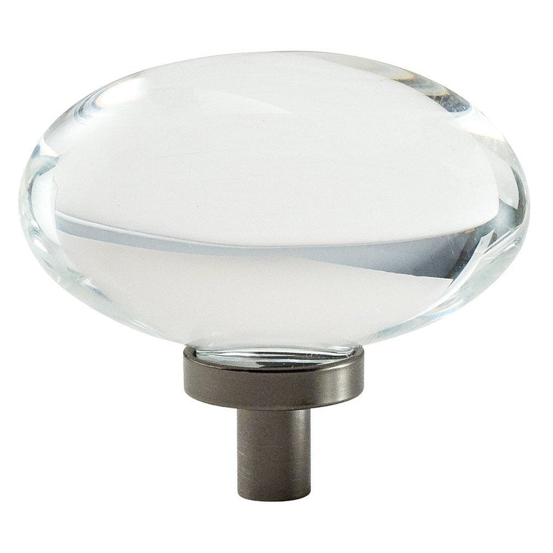 1-3/4'' CABINET KNOB CLEAR-GUNMETAL GLACIO #36651