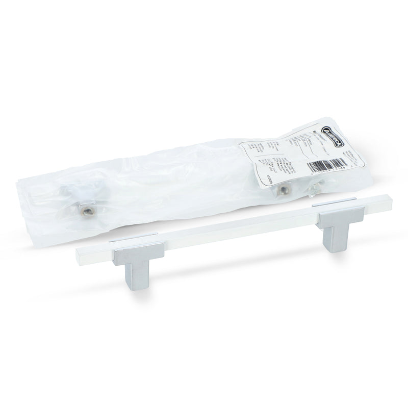 Urbanite 5-1/16 '' (128mm) Center-to-Center Polished Chrome-White Cabinet Pull