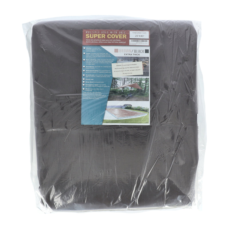 SUPER COVER TARP BROWN/BLACK EXTRA THICK FINISH SIZE 800SQFT 20 MIL