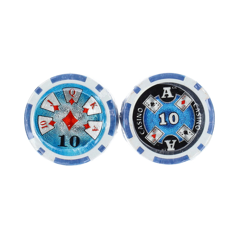 BRYBELLY 25PK 14 GRAM $10 CLAY COMPOSITE POKER CHIPS ASSORTED COLORS