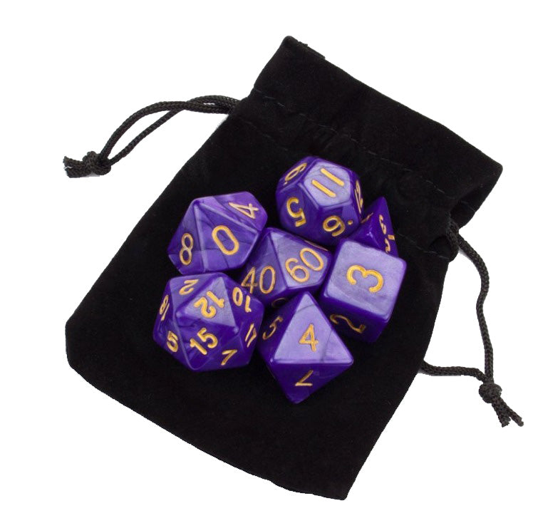 7PC POLYHEDRAL DICE SET -LUCID DREAMS IN BAG NO UPC