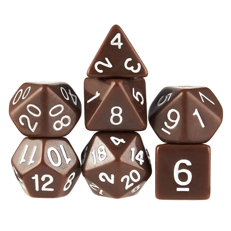 WIZ-DICE 7CT POLYHEDRAL RPG GAMING DICE SET IN STAND UP BOX ENCHANTED CLAY