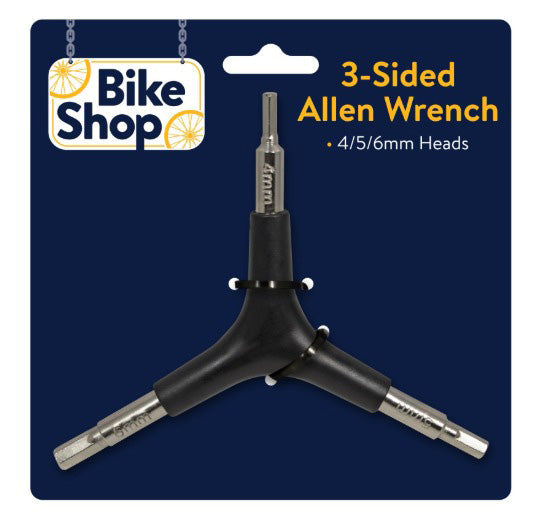 BIKE SHOP 3-SIDED ALLEN WRENCH W/ 4/5/6MM HEADS