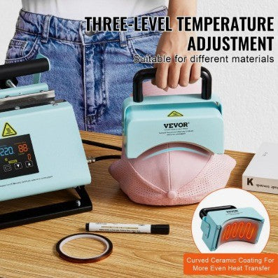 VEVOR GREEN TUMBLER AND HAT HEAT PRESS MACHINE