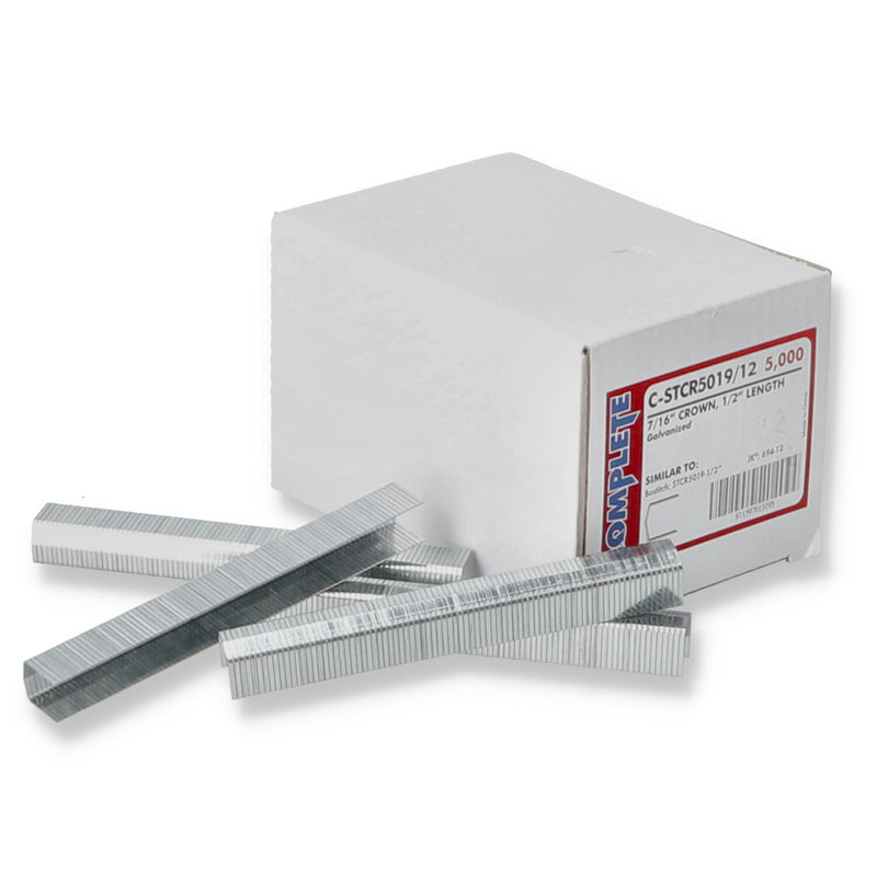 COMPLETE 5000PC CROWN STAPLES 7/16'' CROWN 1/2'' LENGTH