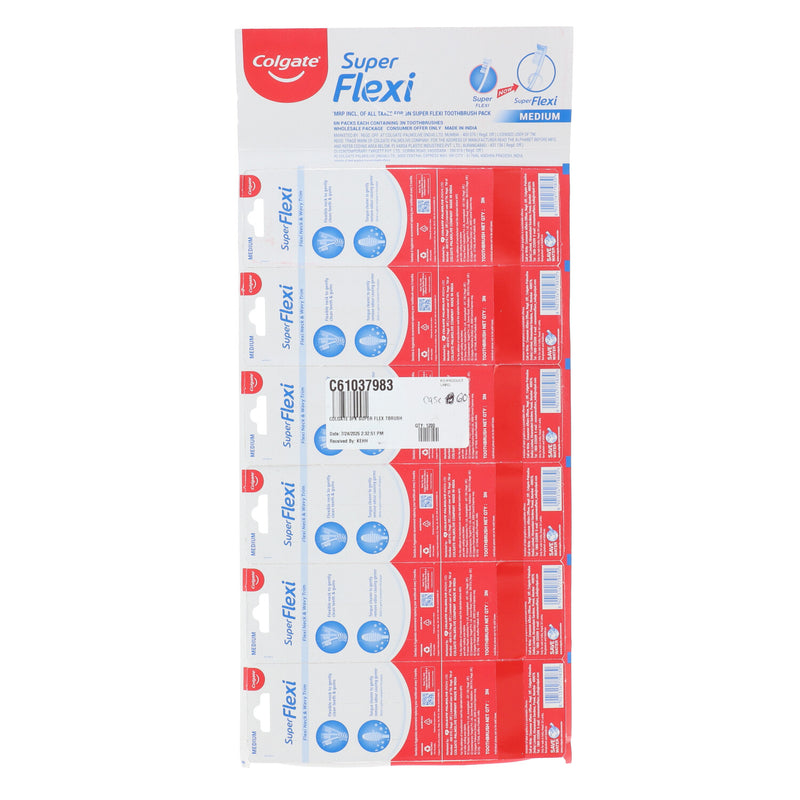 COLGATE 3pk SUPER FLEX-NECK TOOTHBRUSH MED BRISTLES