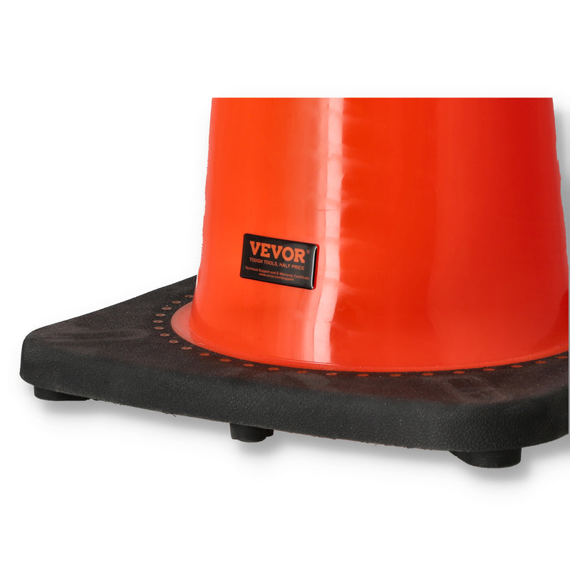 VEVOR 6pc 36" PVC TRAFFIC CONE w/REFLECTIVE COLLRS & BLACK WEIGHTED BASE