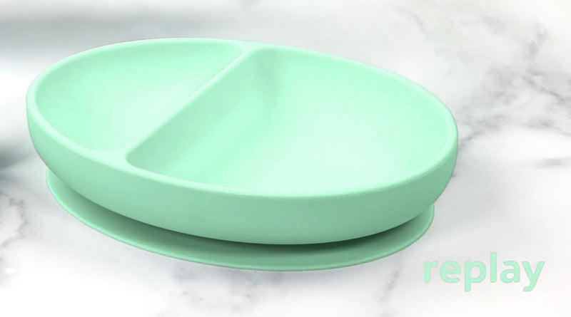 SUSTAINABLE 2PK SILICONE OVAL DIVIDED PLATE