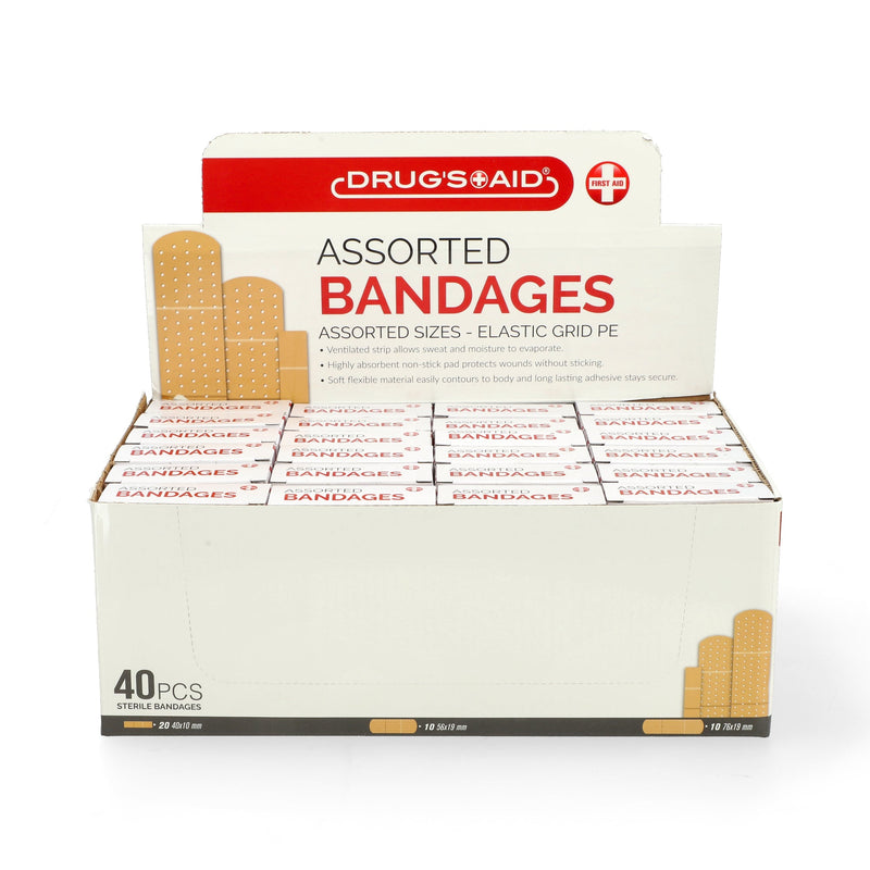 DRUGS AID 40CT CLEAR BANDAGE ASSORTMENT