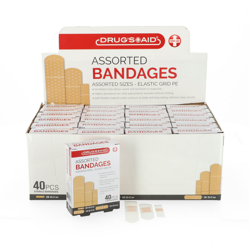 DRUGS AID 40CT CLEAR BANDAGE ASSORTMENT