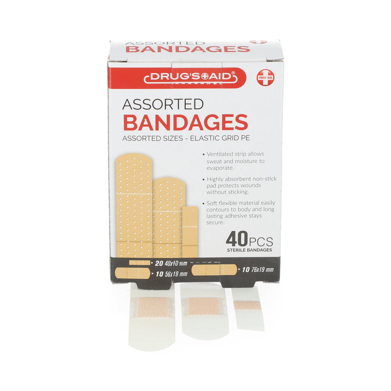 DRUGS AID 40CT CLEAR BANDAGE ASSORTMENT