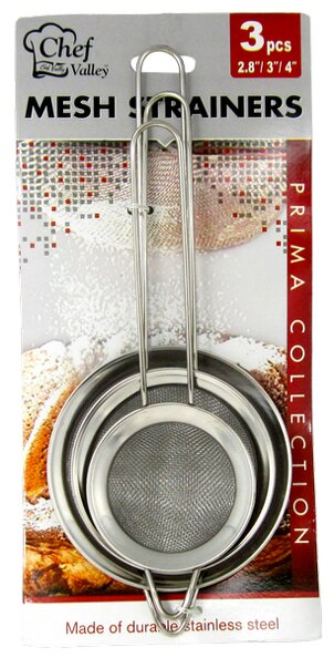 3pk MESH STEEL STRAINERS